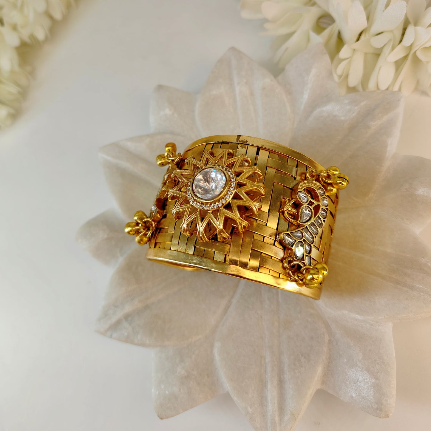 Golden Weaved Nirvaani Cuff