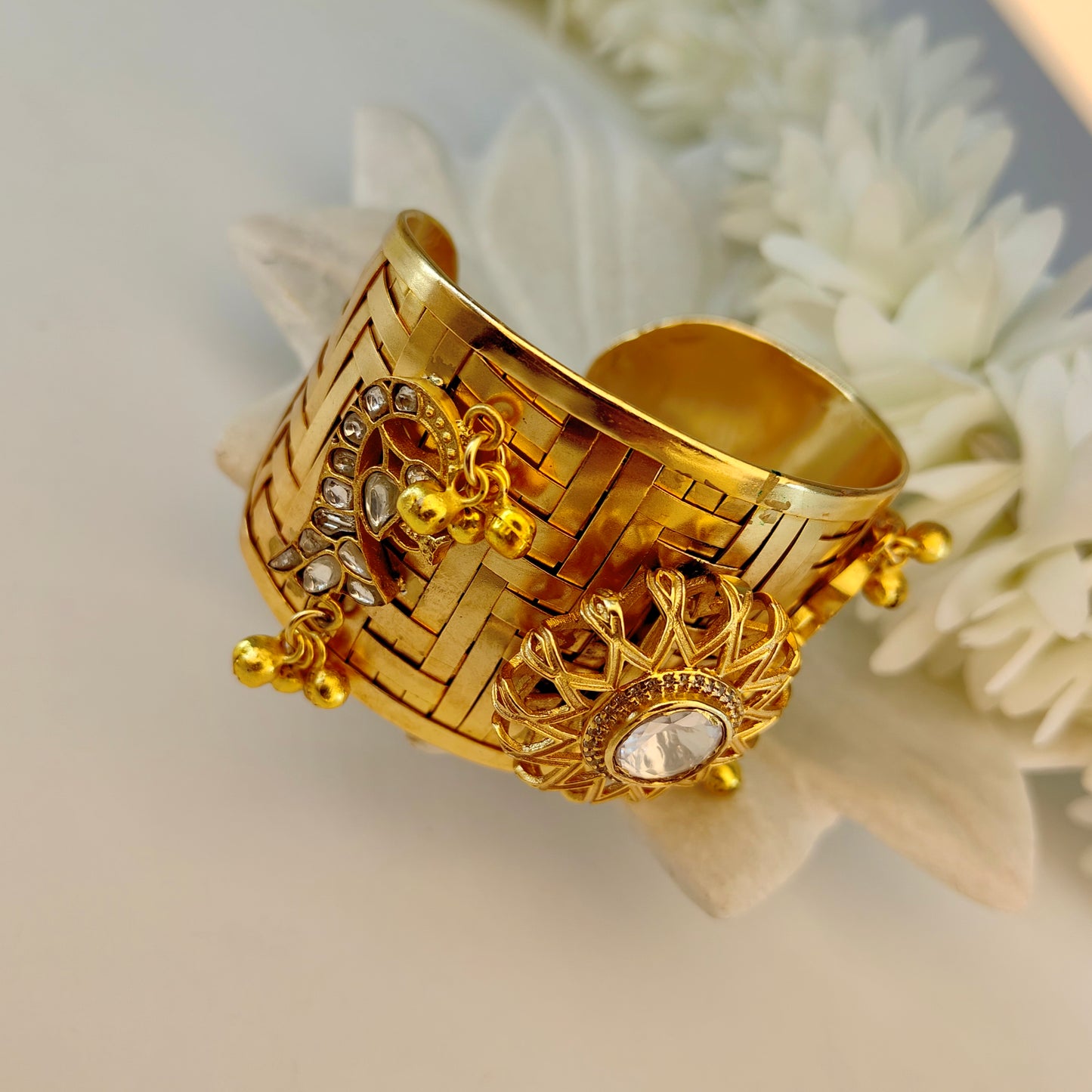 Golden Weaved Nirvaani Cuff