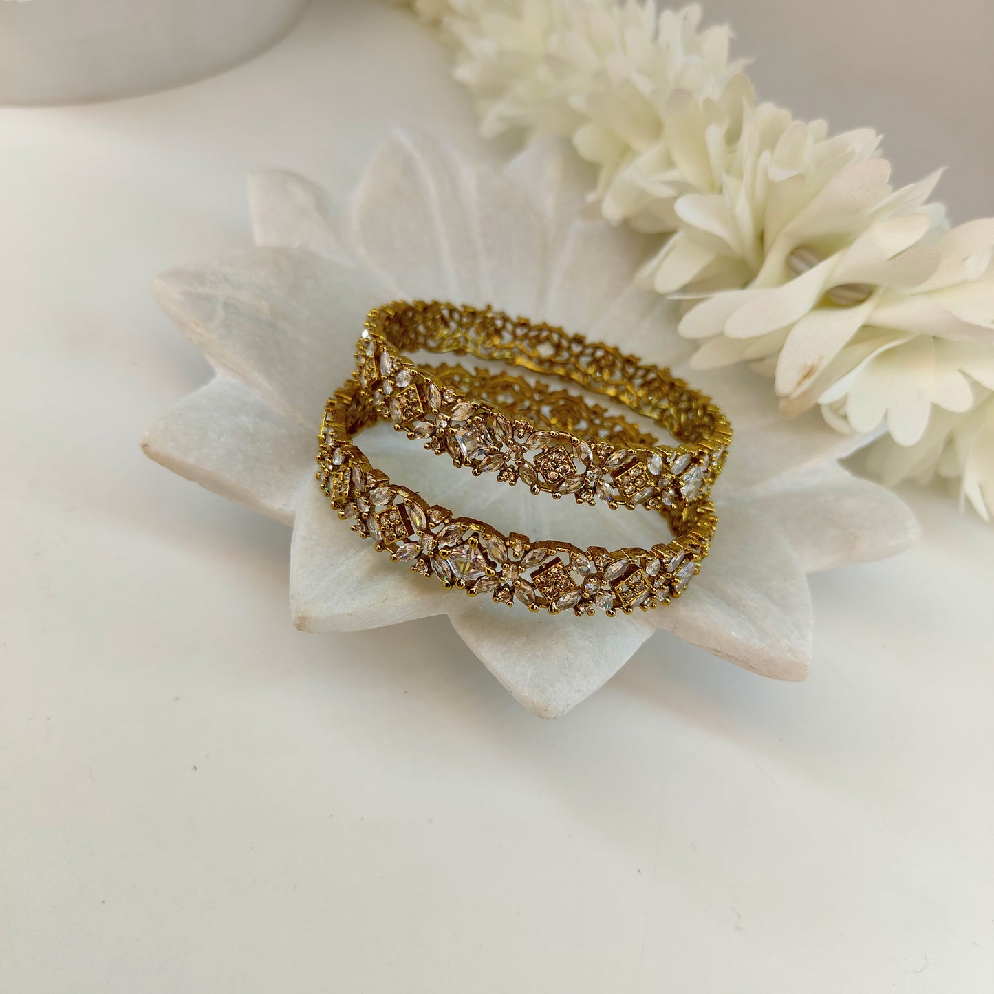 American diamond mehndi polish bangles