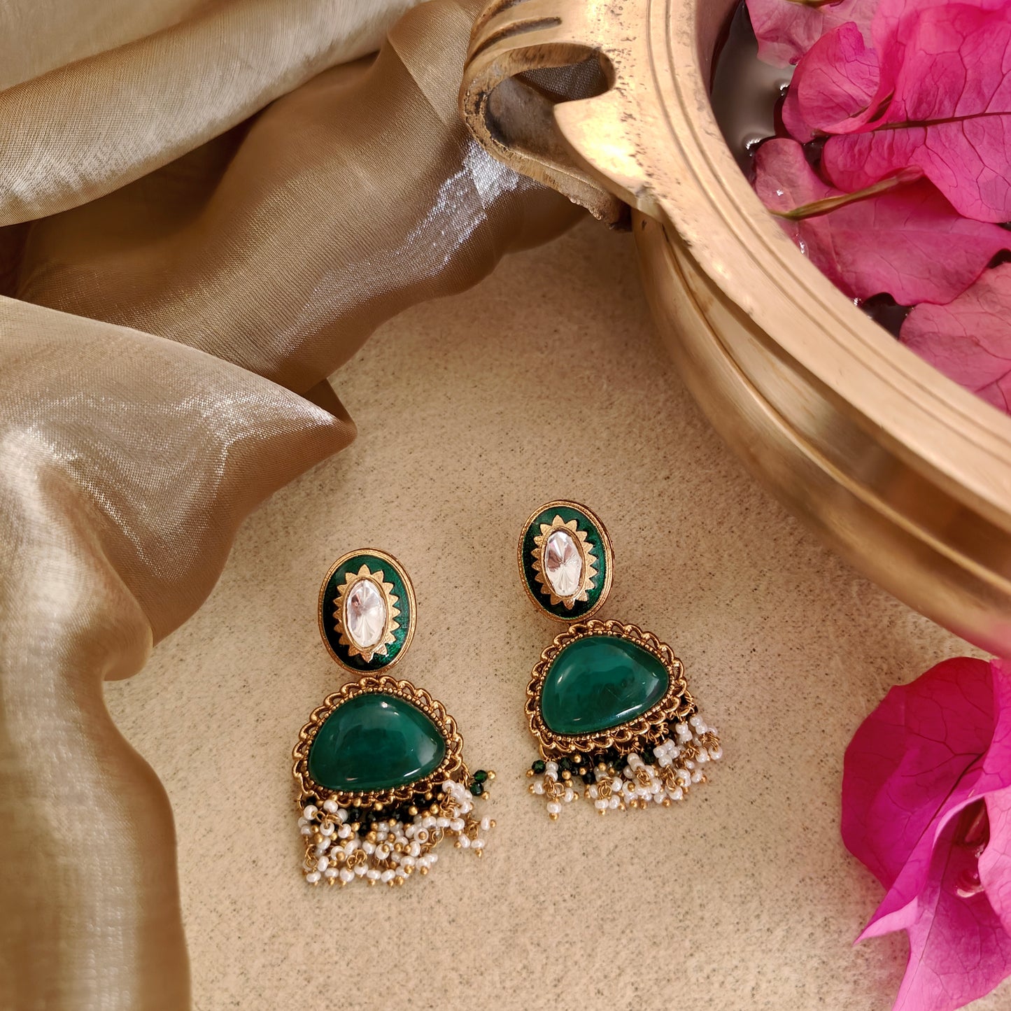 Emerald Green Polki Necklace