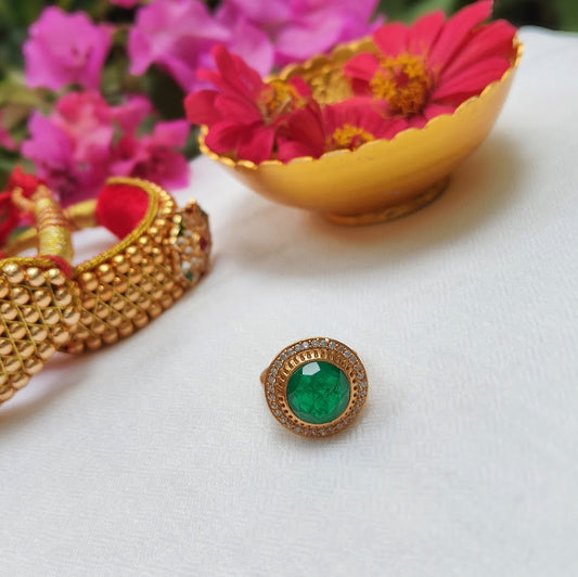 Emerald Double 8-Stone Ring