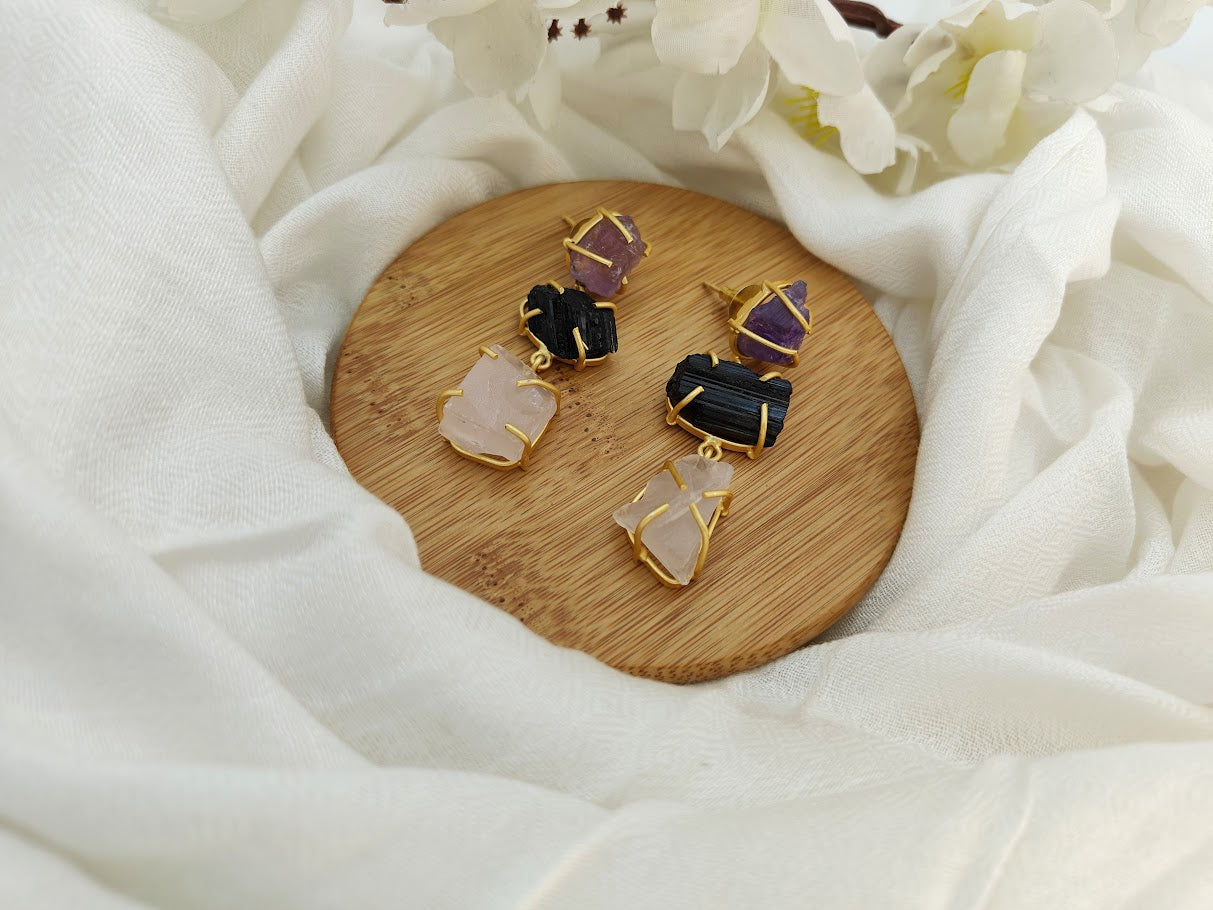 Rose Quartz Pallika Earrings