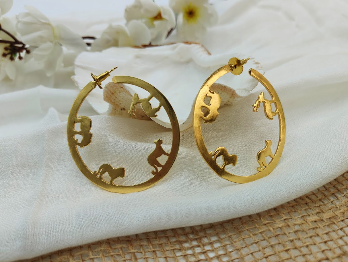 Animal Hoop Earrings