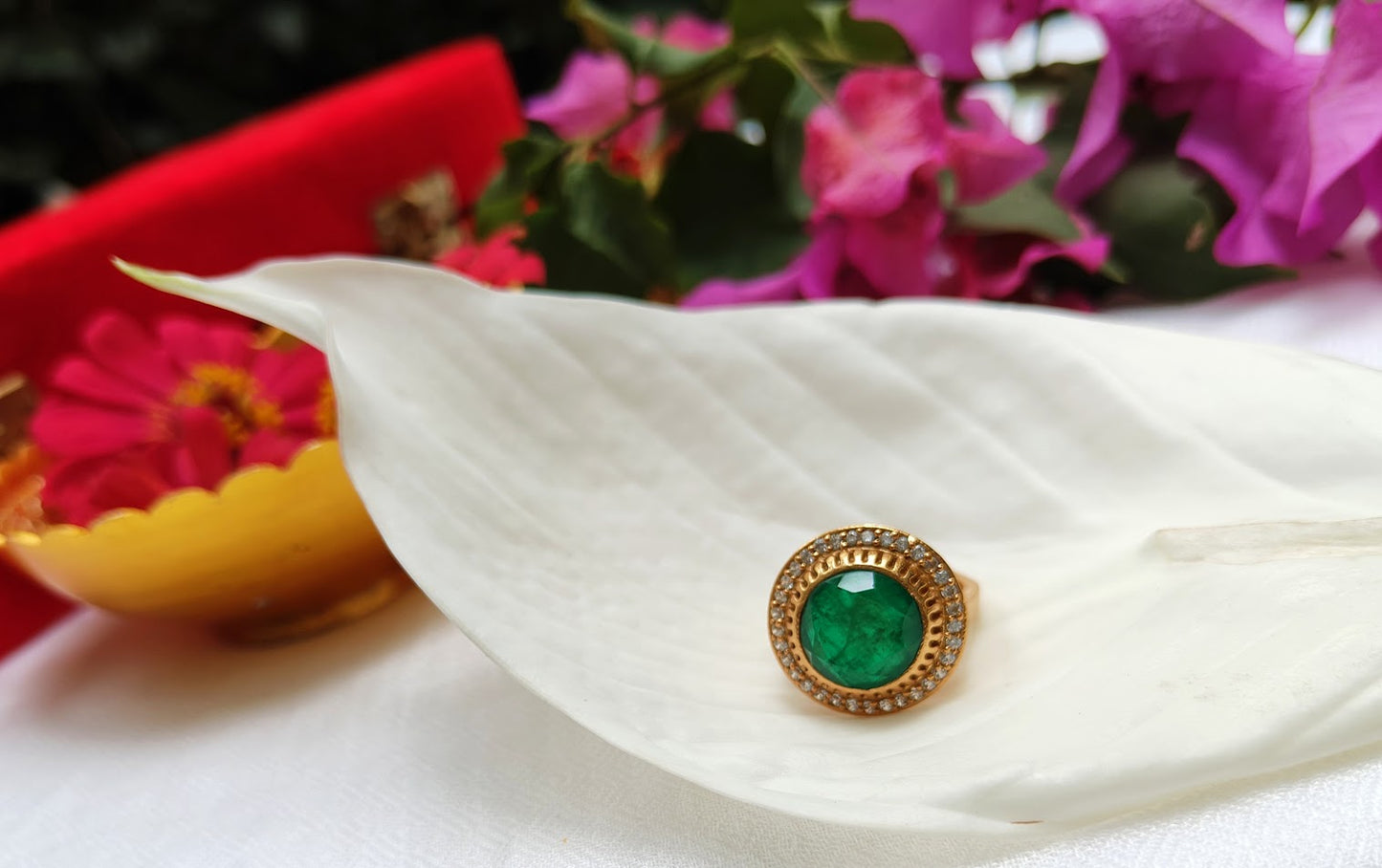 Emerald Double 8-Stone Ring