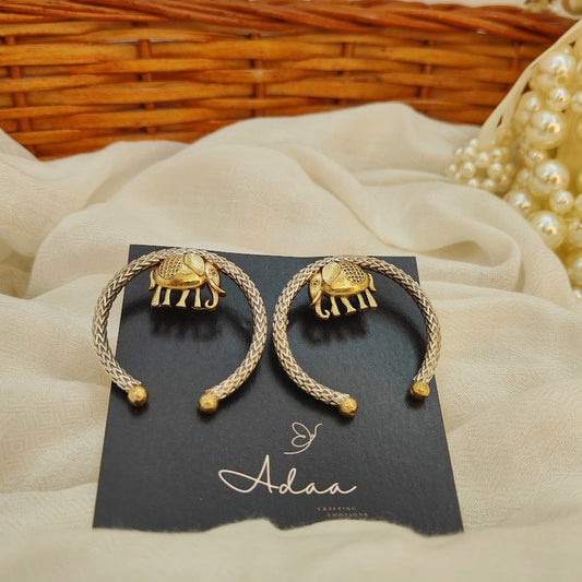 Dual-Tone Brass Elephant Studs