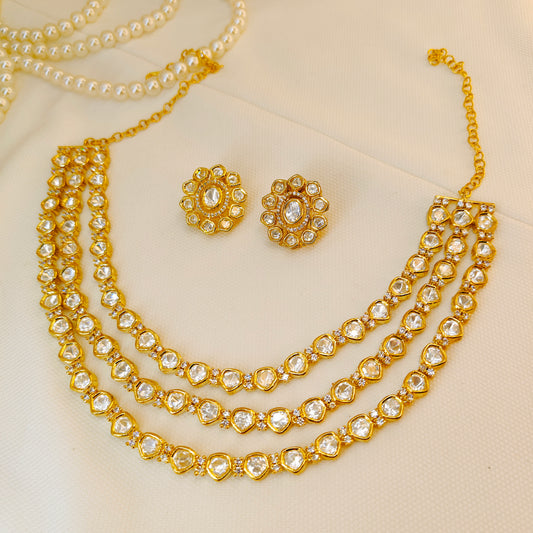 Aviva polki Layered Necklace Set