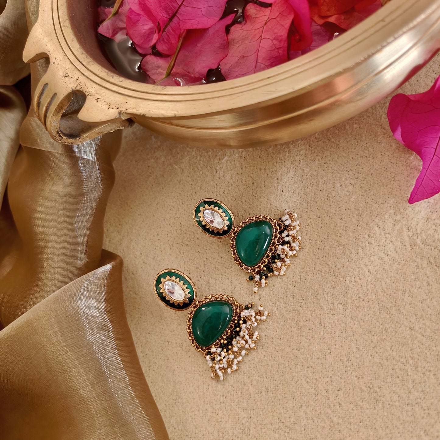 Emerald Green Polki Necklace