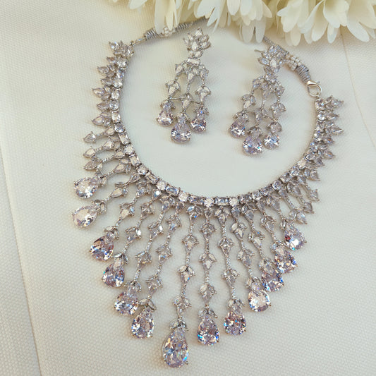 Mel CZ Designer Necklace set