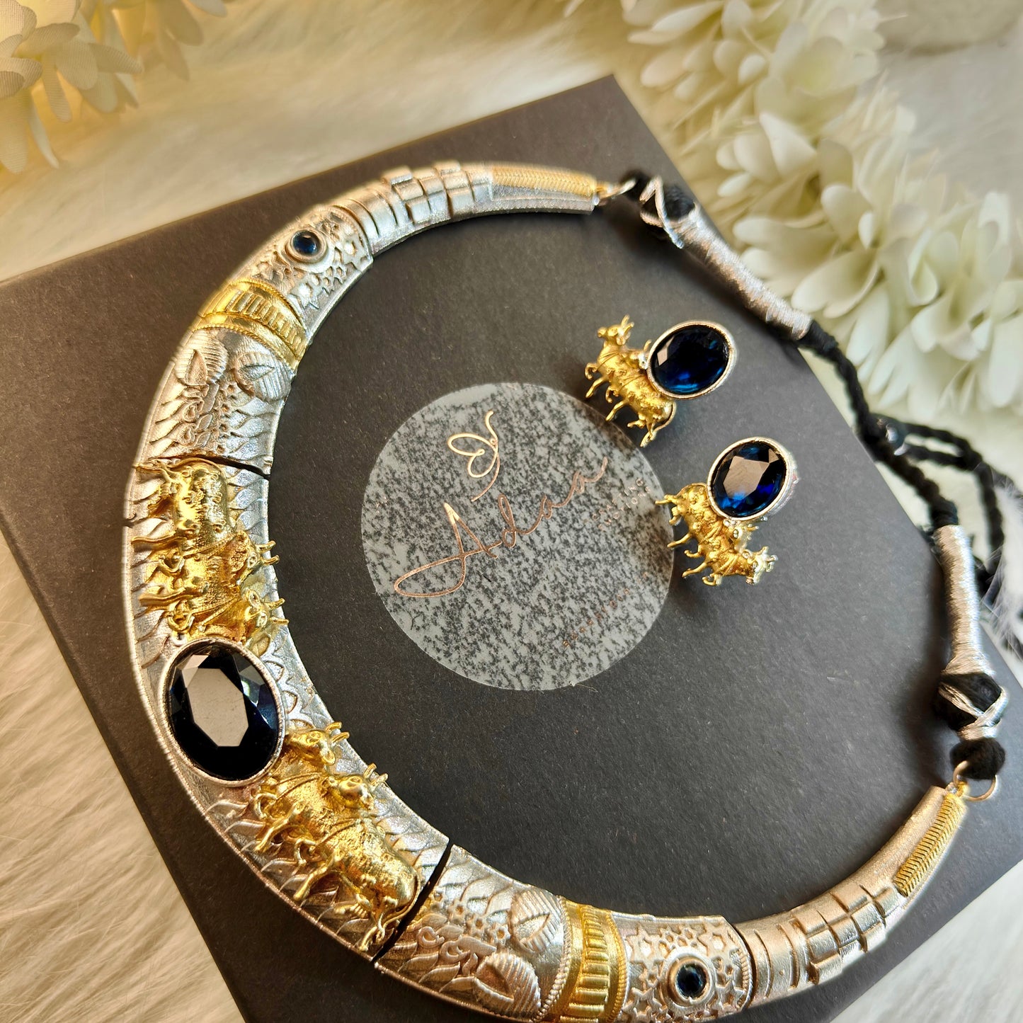 Silver Look Alike 925 Silver Plated Nandi Hasli