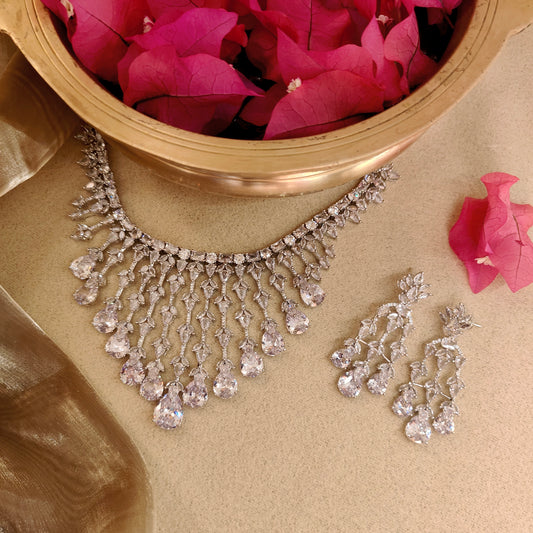 Mel CZ Designer Necklace set
