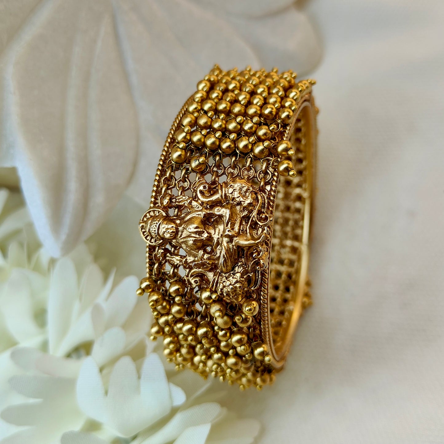 Lakshmi kada with gold beads