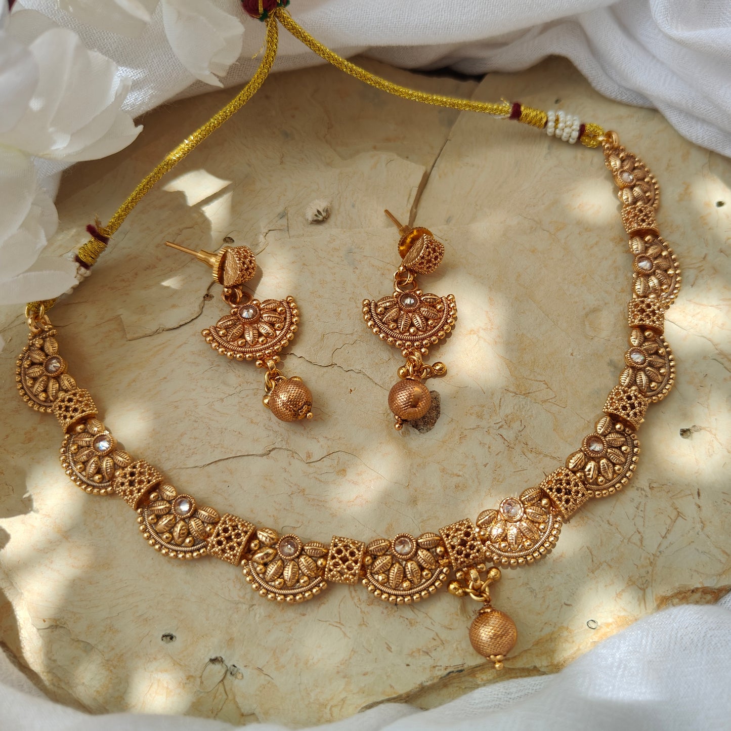 Rajwadi polish necklace set