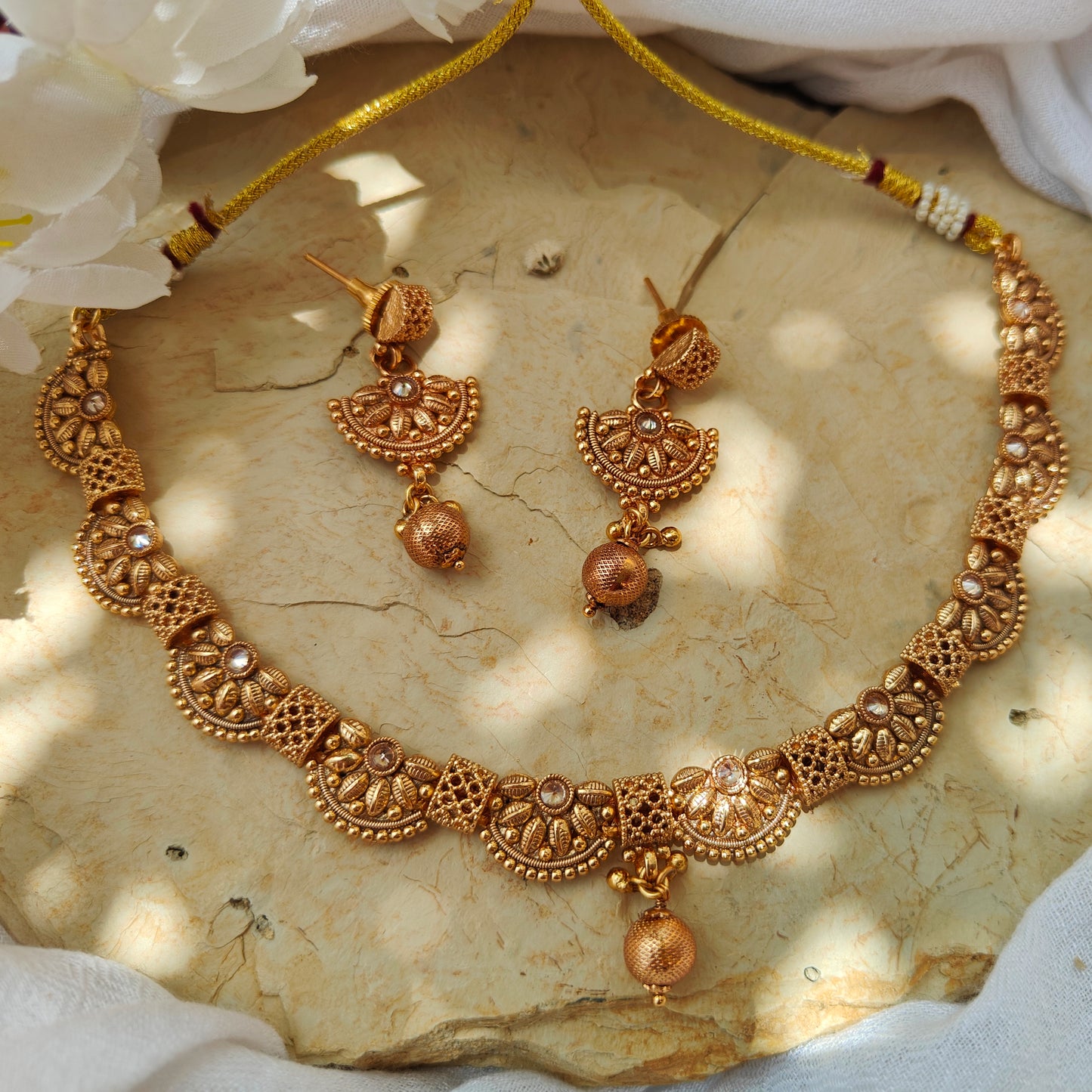 Rajwadi polish necklace set