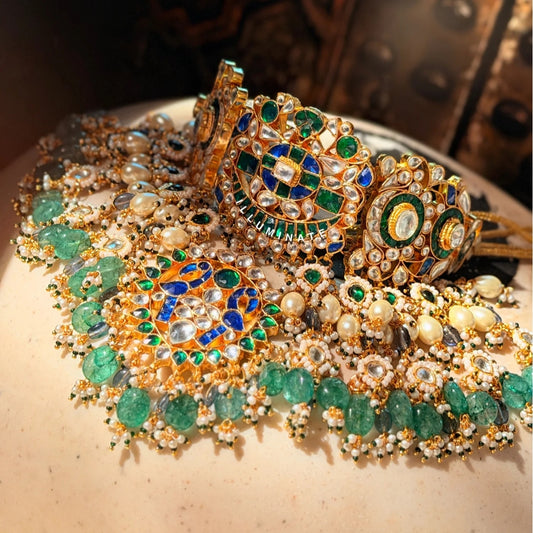 Mahira Jadav Kundan necklace set