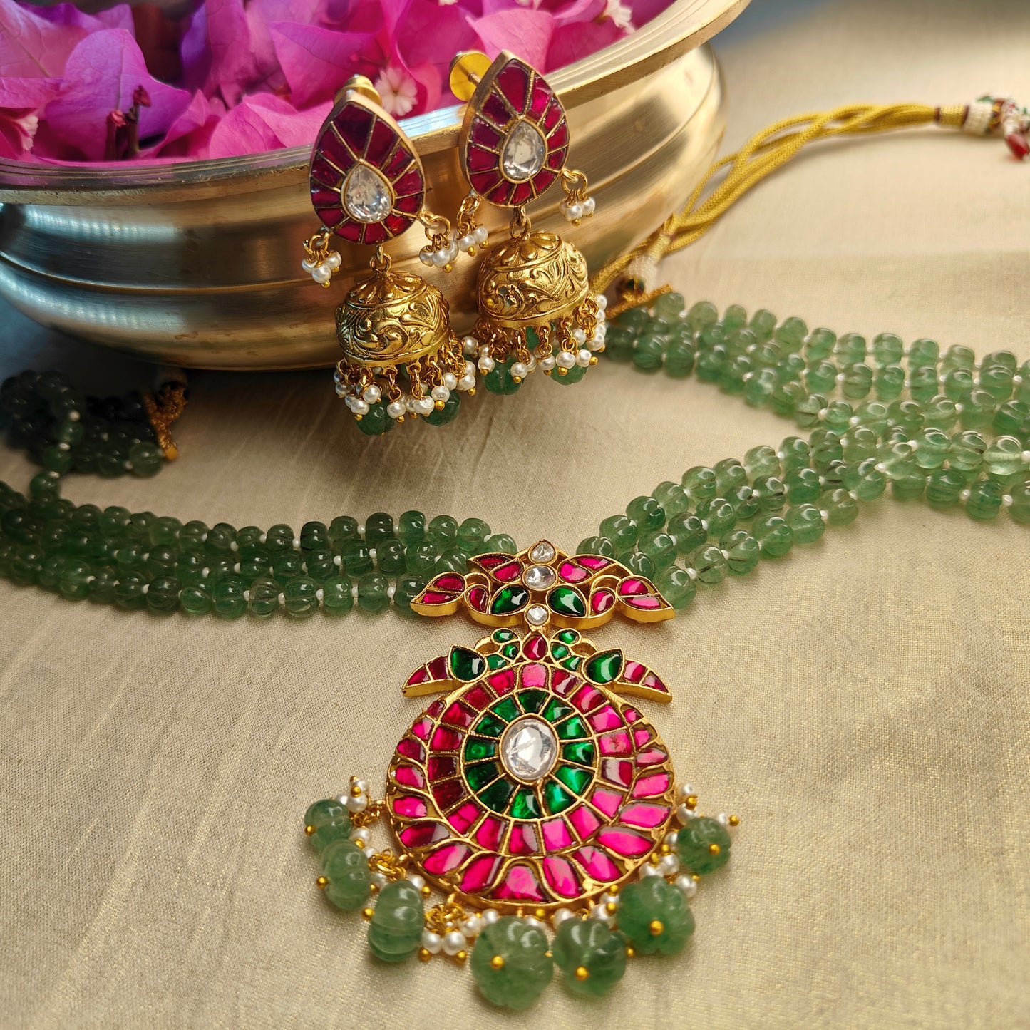 Eira jadau Kundan necklace set