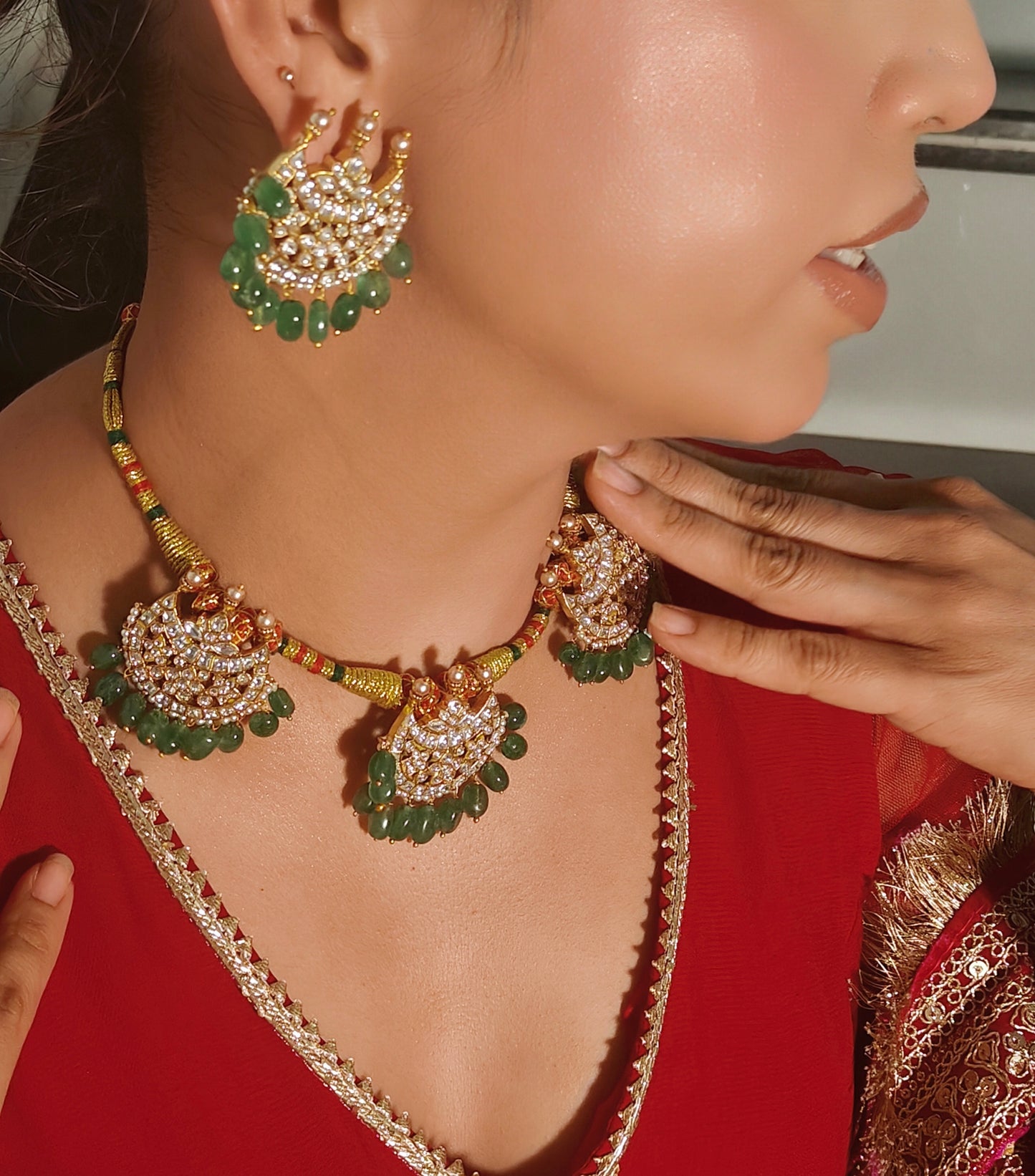 Chandrika jadau necklace set