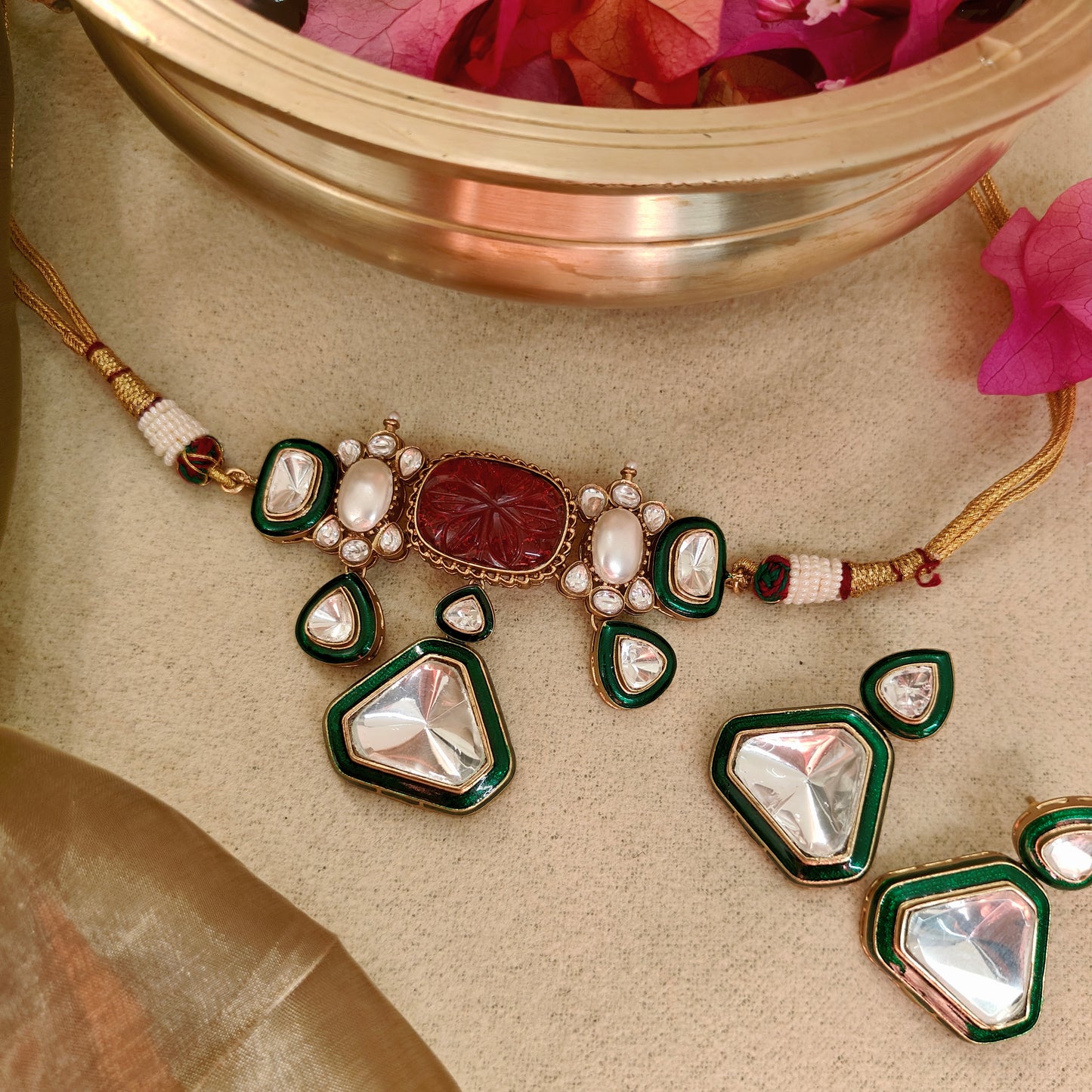 Ragini moissanite choker set