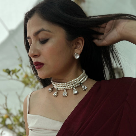 Sanam moissanite pearl choker