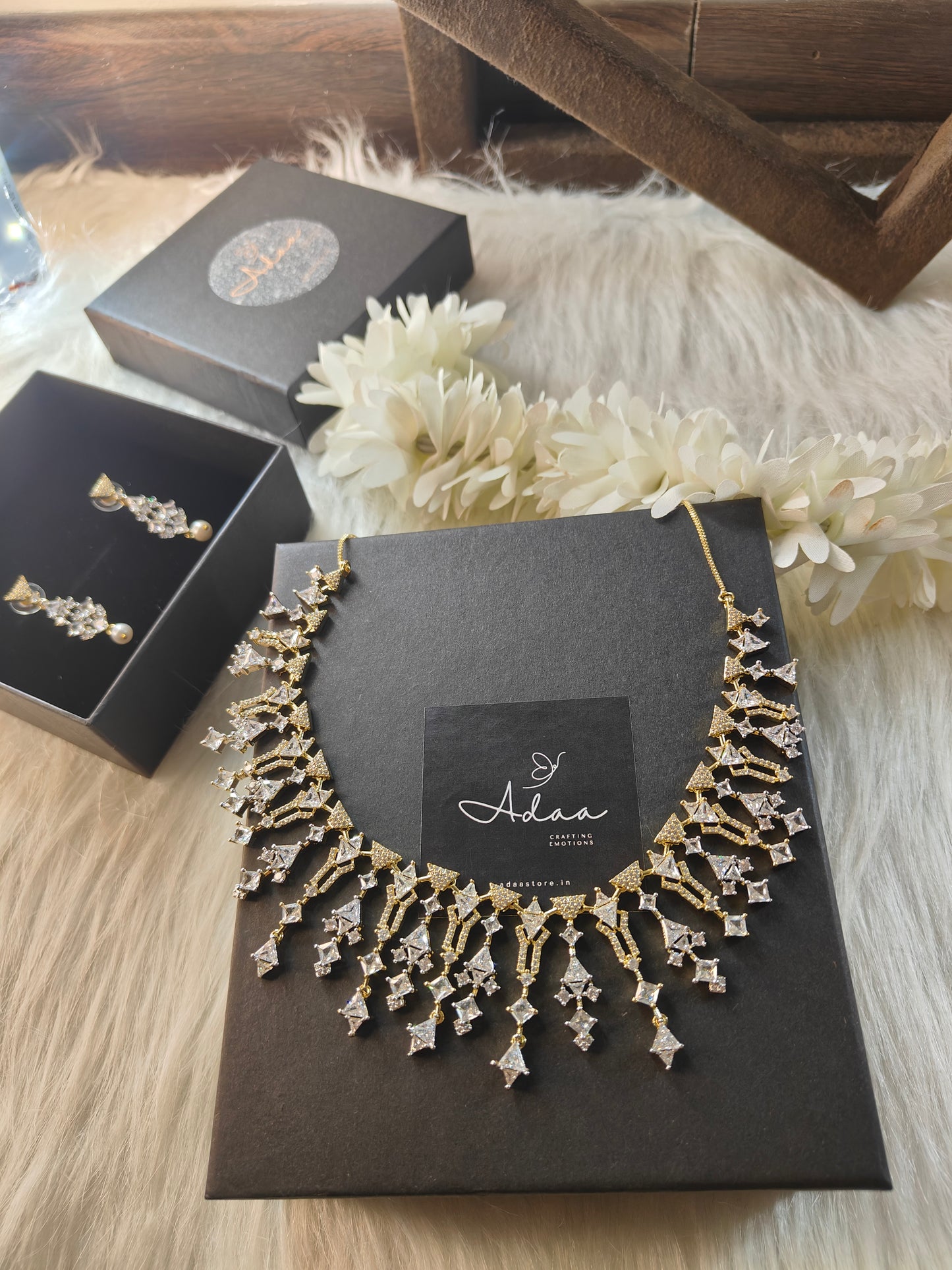 Emily In Gold Diamond Necklace Set